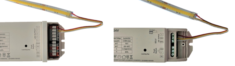 2 different connection methods for led strip light in the led driver