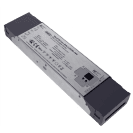 200W_DALI_24V_led_tape_ledstore.en - LedStore Kompakti suorakulmainen LED-muuntaja, jossa på tyylikäs hopeinen etiketti teknisillä tiedoilla, LEDStore.fi:n logo sekä turvallisuusikonit. Laitteessa på mustat päätysuojukset ja keskellä pieni näyttö taustavalaistuksen säätöön.