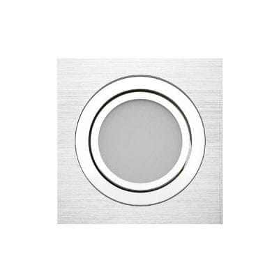 ram i borstad aluminium - LedStore Tämä neliskulmainen upotettava LED-valaisin sisältää pyöreän valkoisen valopaneelin, joka on tyylikkäästi asennettu harjatun metallin neliökehikkoon. Sen minimalistinen ja moderni muotoilu sulautuu saumattomasti nykyaikaisiin sisustuksiin.