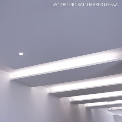 arkitektonisk taklösning med 45-profil - LedStore Aluminiumlist för 45 graders lutningsvinkel