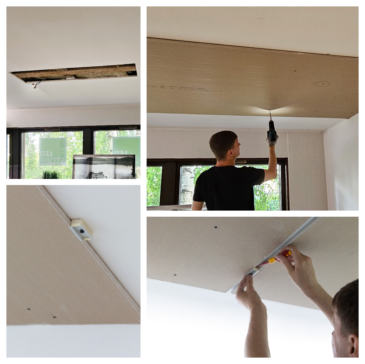 Renovierung der Küchendecke 1 Collage 4 - LedStore Renovierung der Küchendecke 1 Collage 4 Fotos ledstore.fi