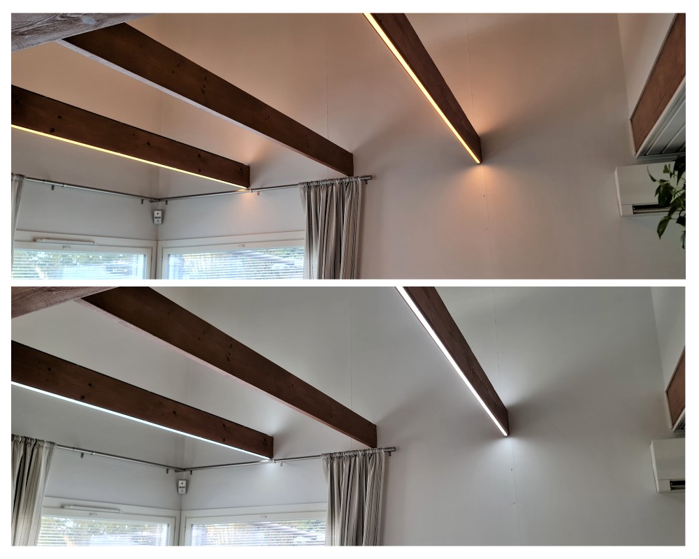Indirektes Licht im Wohnzimmer kann warm oder neutral sein - LedStore Indirekte Beleuchtung für das Wohnzimmer kann warm oder neutral sein