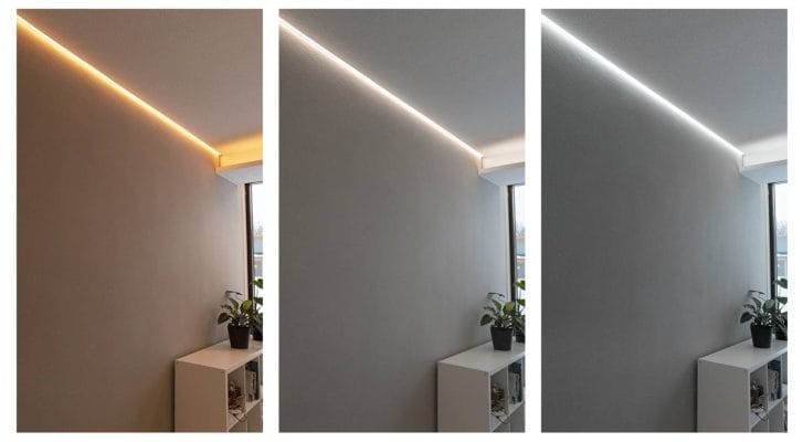 La spruzzatura acustica e l'illuminazione LED a incasso hanno trasformato lo spazio - presentazione della ristrutturazione