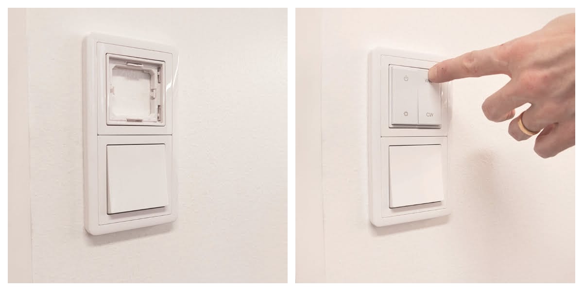 Wireless button to control lights