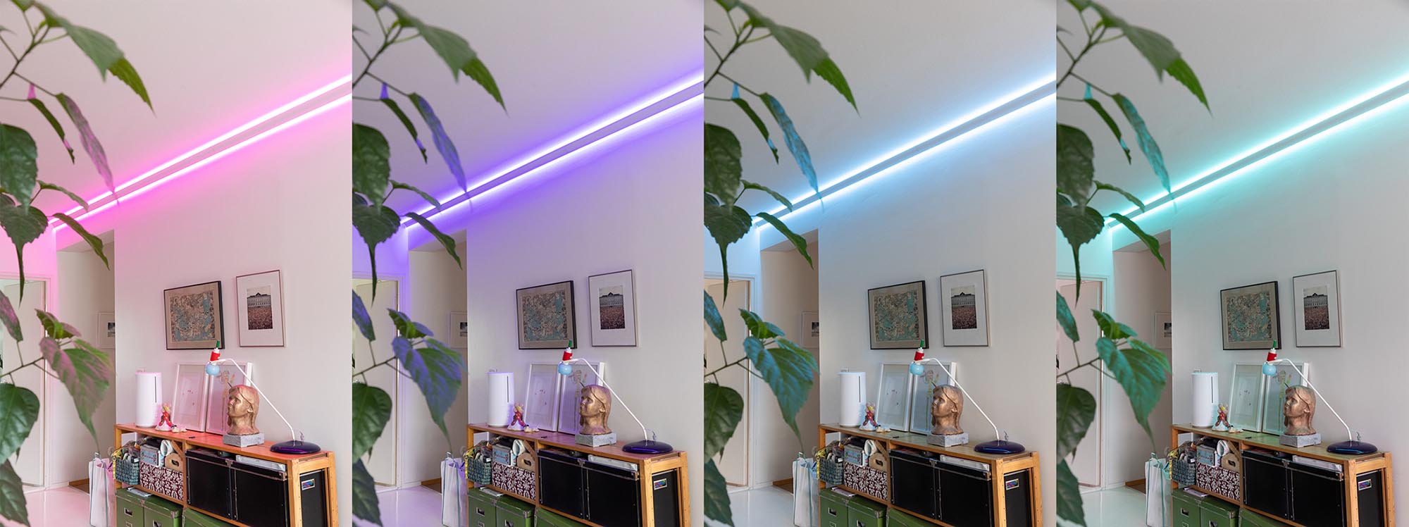Led-Band RGB-Farben Beispiele für die verschiedenen RGB-Farben des Farbbands.