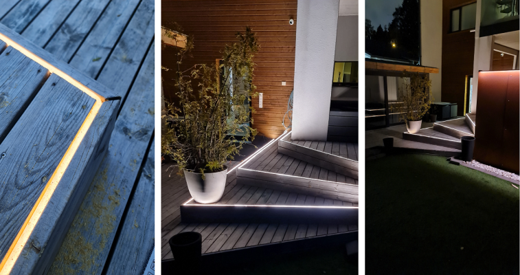 Nastro a led per terrazza, installazione di nastri NEON