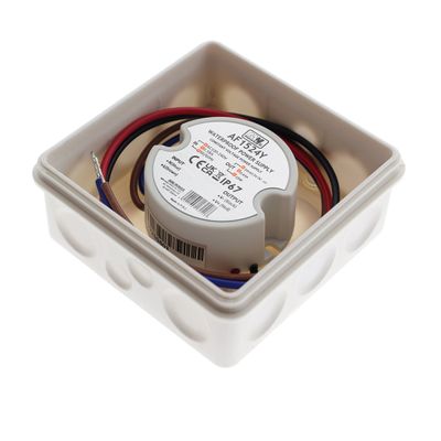 Connettore elettrico rotondo con fili colorati, terminali di ingresso e di uscita contrassegnati - componenti di illuminazione a LED di alta qualità.