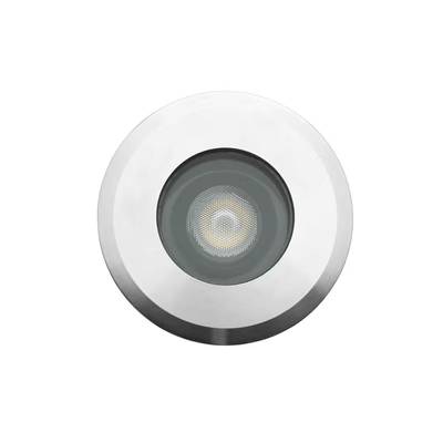 Cavo luminoso cilindrico per esterni a LED di colore nero-argento con base bianca, ideale per l'illuminazione di giardini o sentieri.
