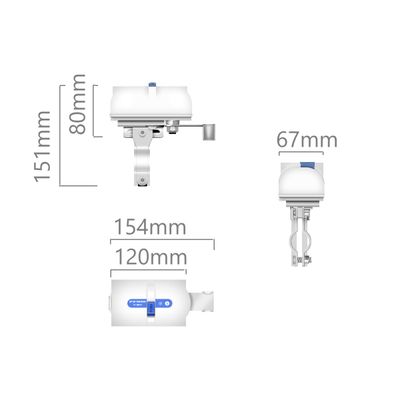 Disegno delle dimensioni del motore della valvola a sfera Tuya