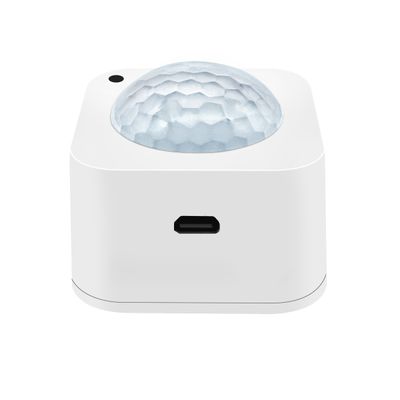 Dispositivo sensore a forma di cupola con porta laterale, ideale per l'automazione dell'illuminazione a LED e l'integrazione con le smart home.