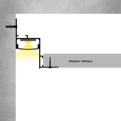 Profilo a led EPÄSUORA Z Bordo a parete/soffitto, schema di montaggio