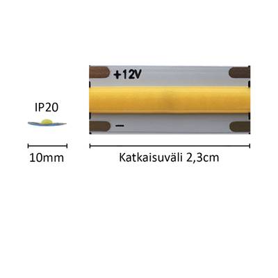 nastro LED da 1 cm SOLO, 3000K, 12V, 14,4W/m, IP20, CRI93 (copy)