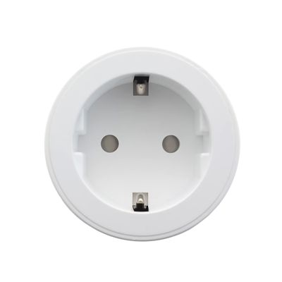 Presa bianca, ideale per l'illuminazione LED a parete, standard europeo, vista frontale.