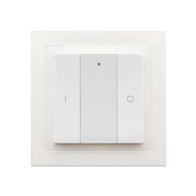 Placca da parete in plastica bianca per l'installazione di interruttori luminosi a LED, sezione centrale della presa, design quadrato