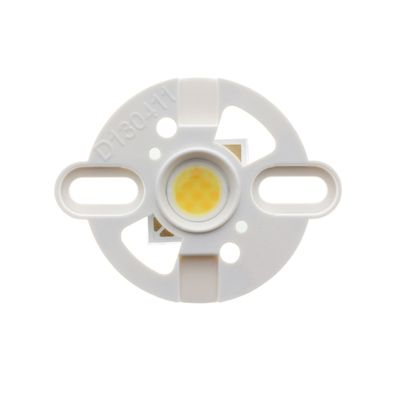 Modulo luminoso LED rotondo bianco, centro COB giallo, due posizioni di montaggio per l'installazione della lampada.