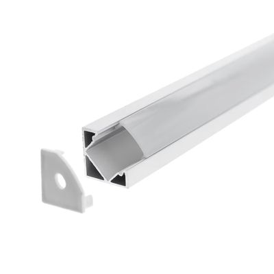 Profilo in alluminio per strisce led 2000x18x18mm, montaggio a superficie, angolo 45, bianco opaco