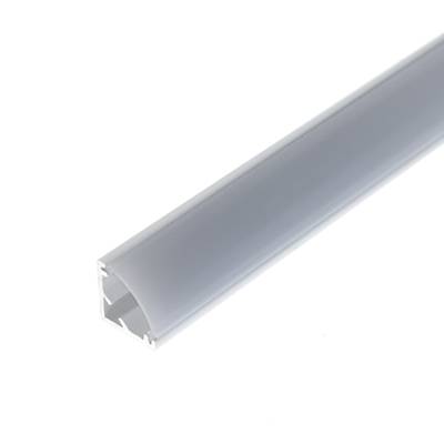 Profilo LED a forma di L, altezza e larghezza 10 mm x 10 mm, dimensione degli angoli 7 mm, con frecce e dimensioni.