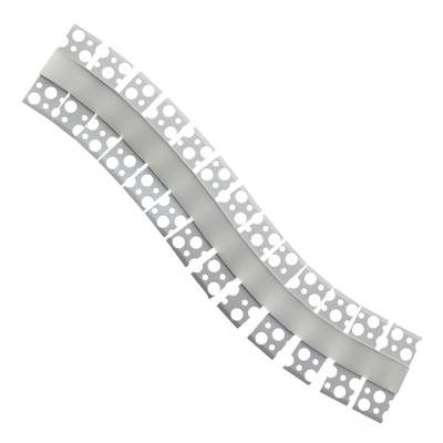 Profilo flessibile, bifacciale, da incasso, in alluminio per striscia led 3000mm, alluminio spazzolato