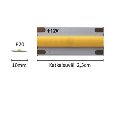 nastro LED da 1 cm SOLO, 4000K, 12V, 12W/m, IP20, CRI90 (copy)