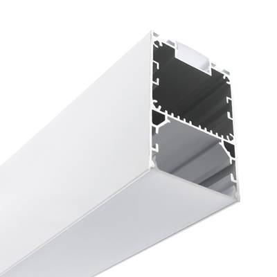 Profilo in alluminio per striscia LED - SOSPENSIONE, bidirezionale, 51x76x3000 mm, con cavo, bianco opaco Profilo in alluminio per striscia LED - SOSPENSIONE, bidirezionale, 51x76x3000 mm, con cavo, bianco opaco