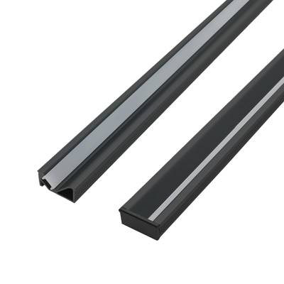 Profilo da incasso per mensola con illuminazione indiretta per striscia LED, 3 metri, nero