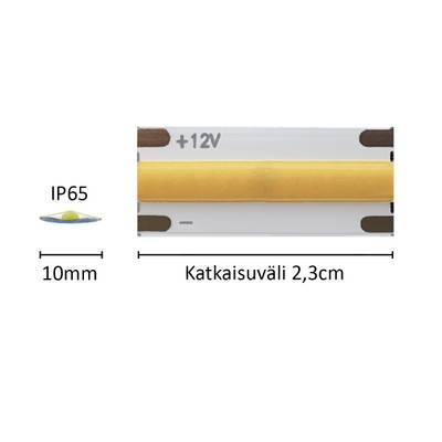 Striscia LED su misura SOLO, 4000K, 12V, 14,4W/m, IP65, CRI95