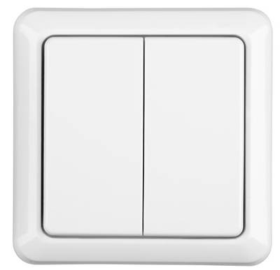 Interruttore doppio bianco per il controllo dell'illuminazione a LED.