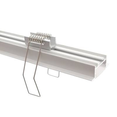Profilo in alluminio bianco a LED, dotato di clip di fissaggio a molla per l'illuminazione a LED.