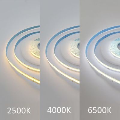 Strisce LED: temperature di colore bianco caldo 2500K, bianco neutro 4000K, bianco freddo 6500K