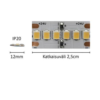 Striscia LED su misura HELMI, 4000K, 24V, 17W/m, IP20, CRI95