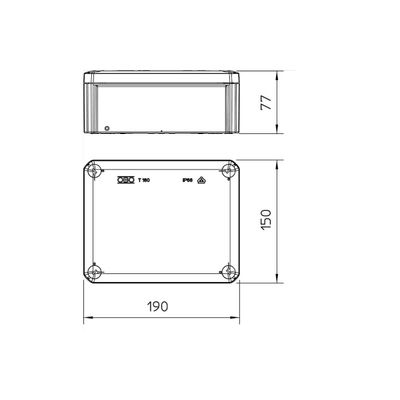 Scatola di montaggio 190x150x77 IP66