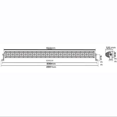 Schema della barra luminosa a LED di 890 mm (L) x 100 mm (L) x 60 mm (P) con staffa laterale per ottimizzare le soluzioni di illuminazione.
