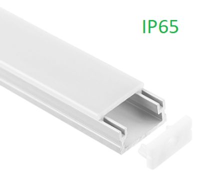 Surface LED strip aluminium PROFILE 3m, low IP65, brushed aluminium