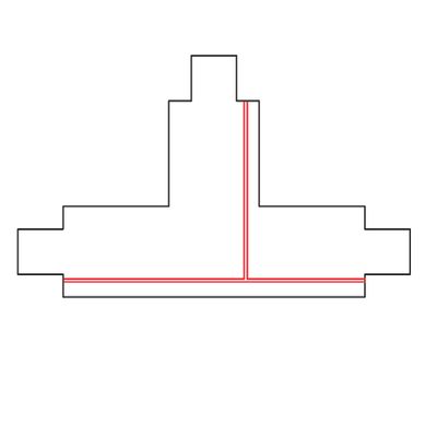 Pezzo a T - XTS 36-2 NERO