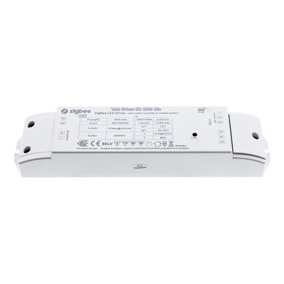 Controller LED Zigbee rettangolare con ingressi, uscite, dettagli del modello e specifiche per soluzioni di illuminazione intelligente.