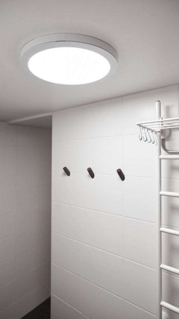 Sfondo verde con contorni quadrati bianchi e la scritta "LED STORE" in grassetto bianco che evidenzia le soluzioni di illuminazione ad alta efficienza energetica.
