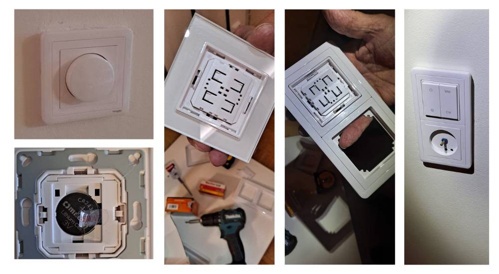 Il pulsante di controllo wireless è installato accanto al vecchio pulsante nella stessa cornice. L'immagine mostra EXXACT.
