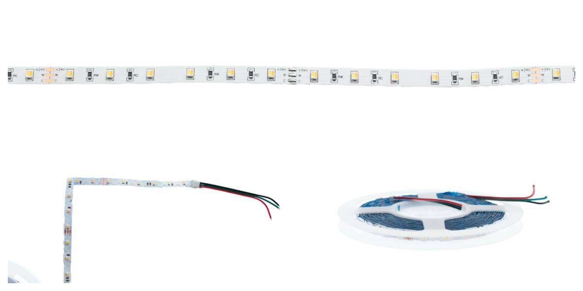 Esistono diversi tipi di strisce LED CCT. Ad esempio, la striscia LED dritta in alto deve essere tagliata agli angoli. La striscia LED piegabile in basso si piega bene agli angoli, ma il profilo di alluminio deve essere montato con precisione sul bordo.