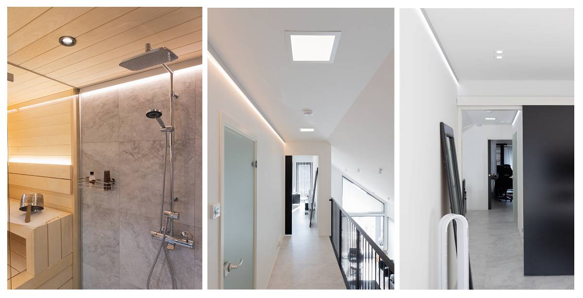 Luce indiretta sul profilo del soffitto