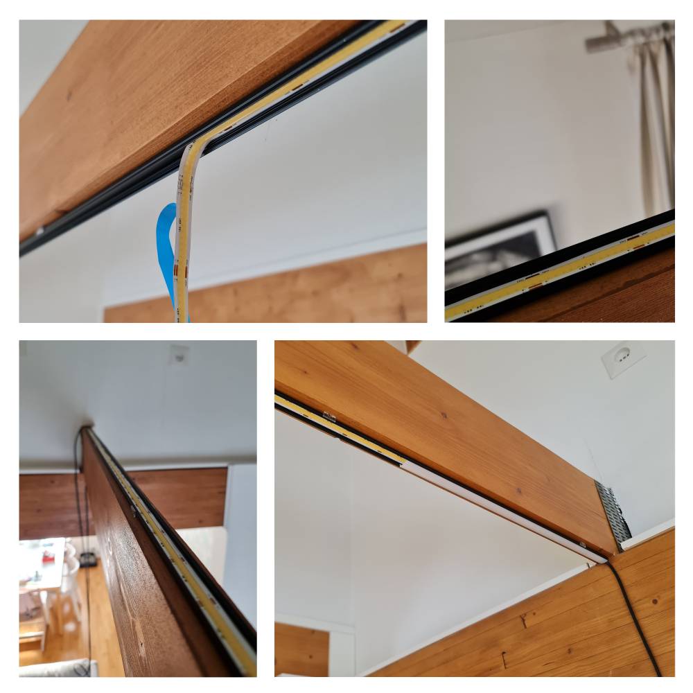 Luce indiretta per il soggiorno nelle travi del soffitto - Installazione di strisce luminose a led