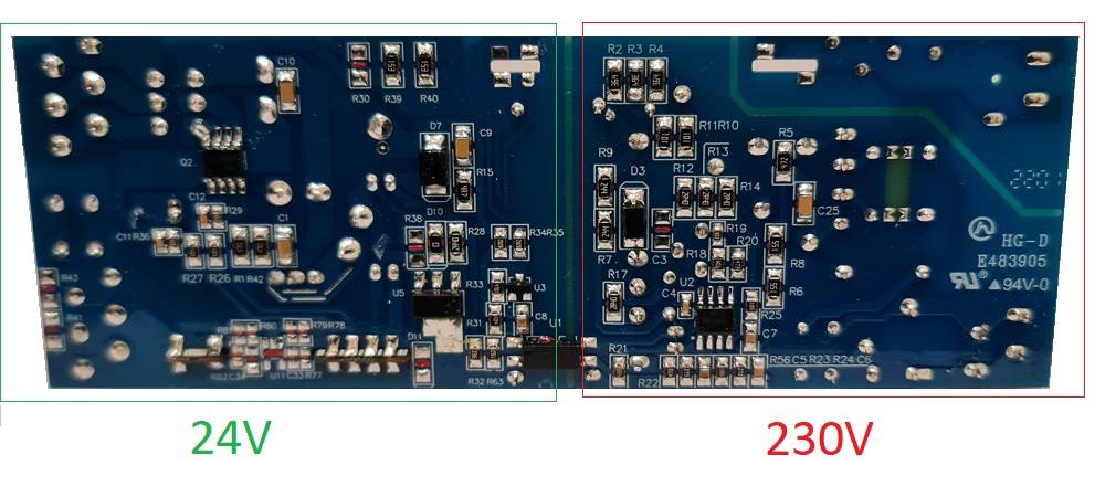 Alimentatore isolato, trasformatore a led