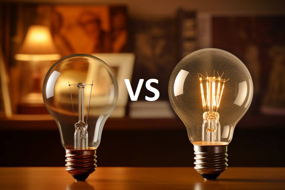 Lampadina a incandescenza e a led