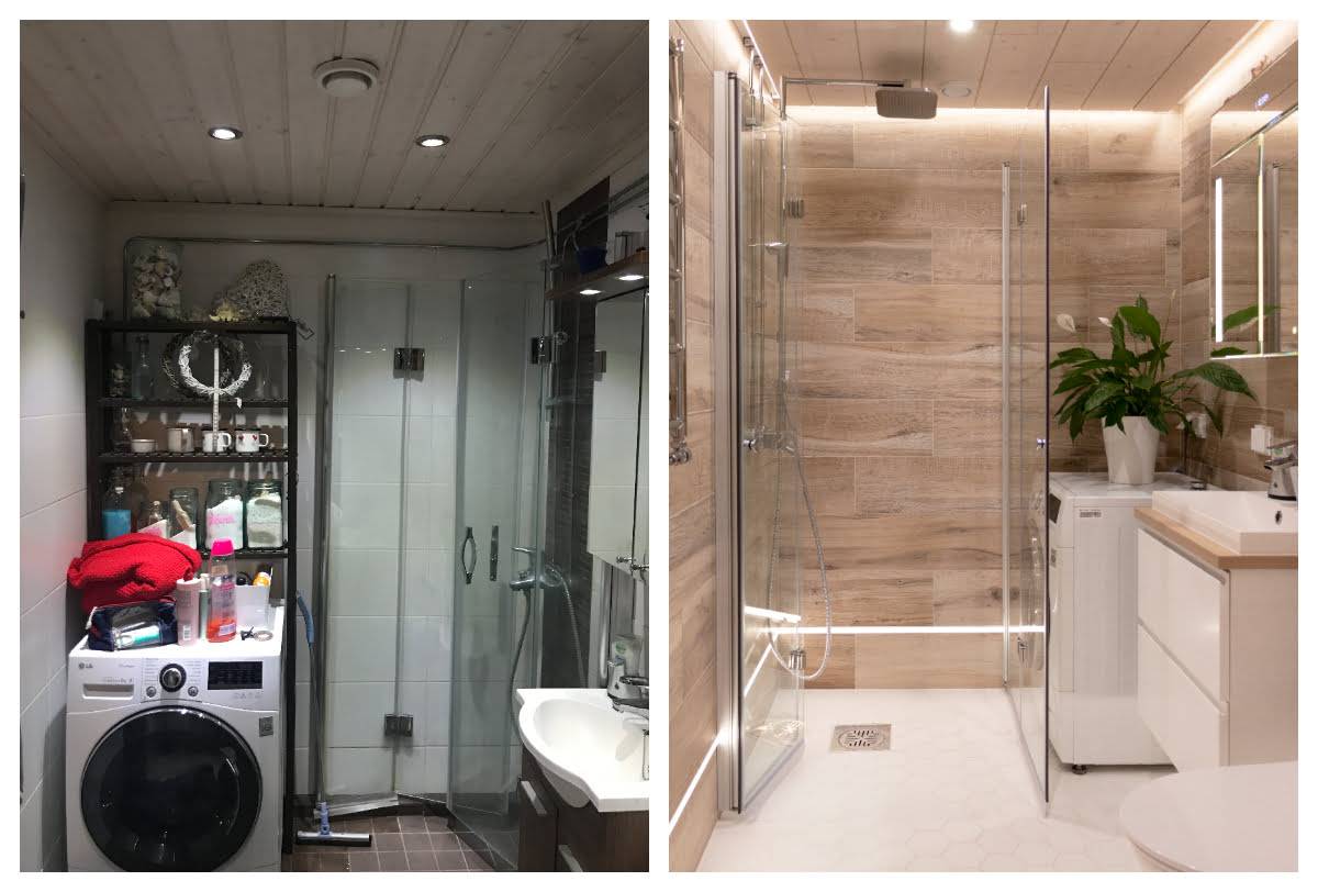 L'illuminazione del bagno ha fatto un'enorme differenza per lo spazio