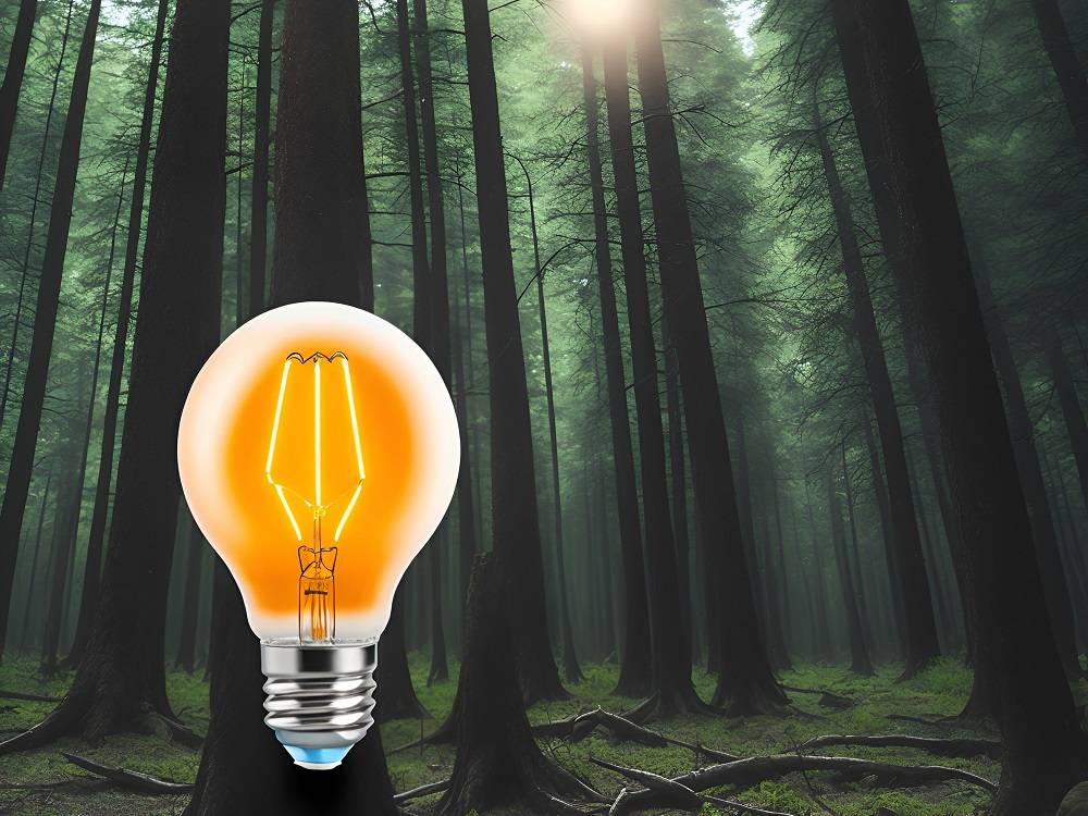 Internet chiede informazioni sulla lampada a led nella foresta