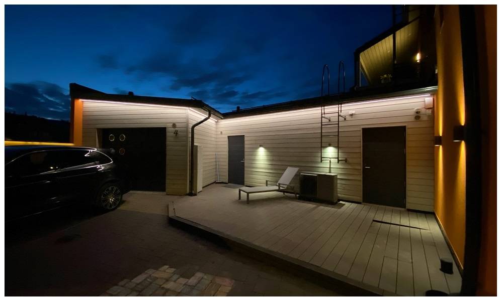 Nastro led nello spazio esterno - grondaia