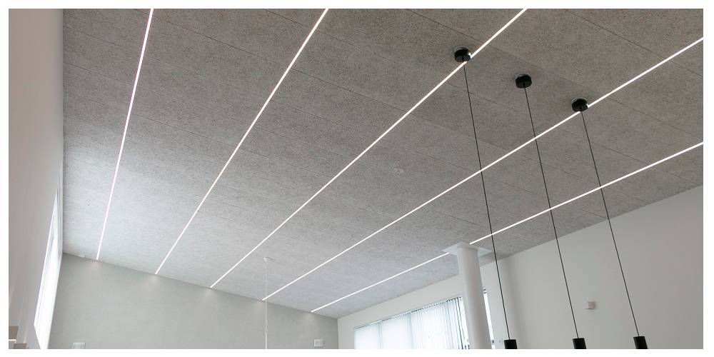 Le strisce luminose a led possono essere utilizzate come linee nel soffitto