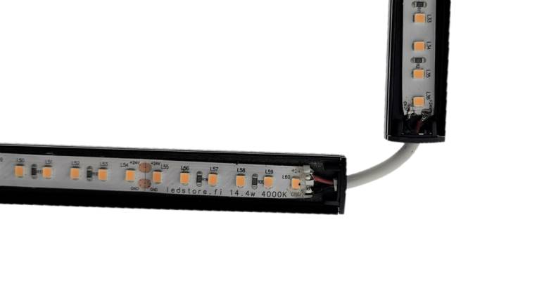 Il taglio della striscia LED va sempre effettuato negli angoli