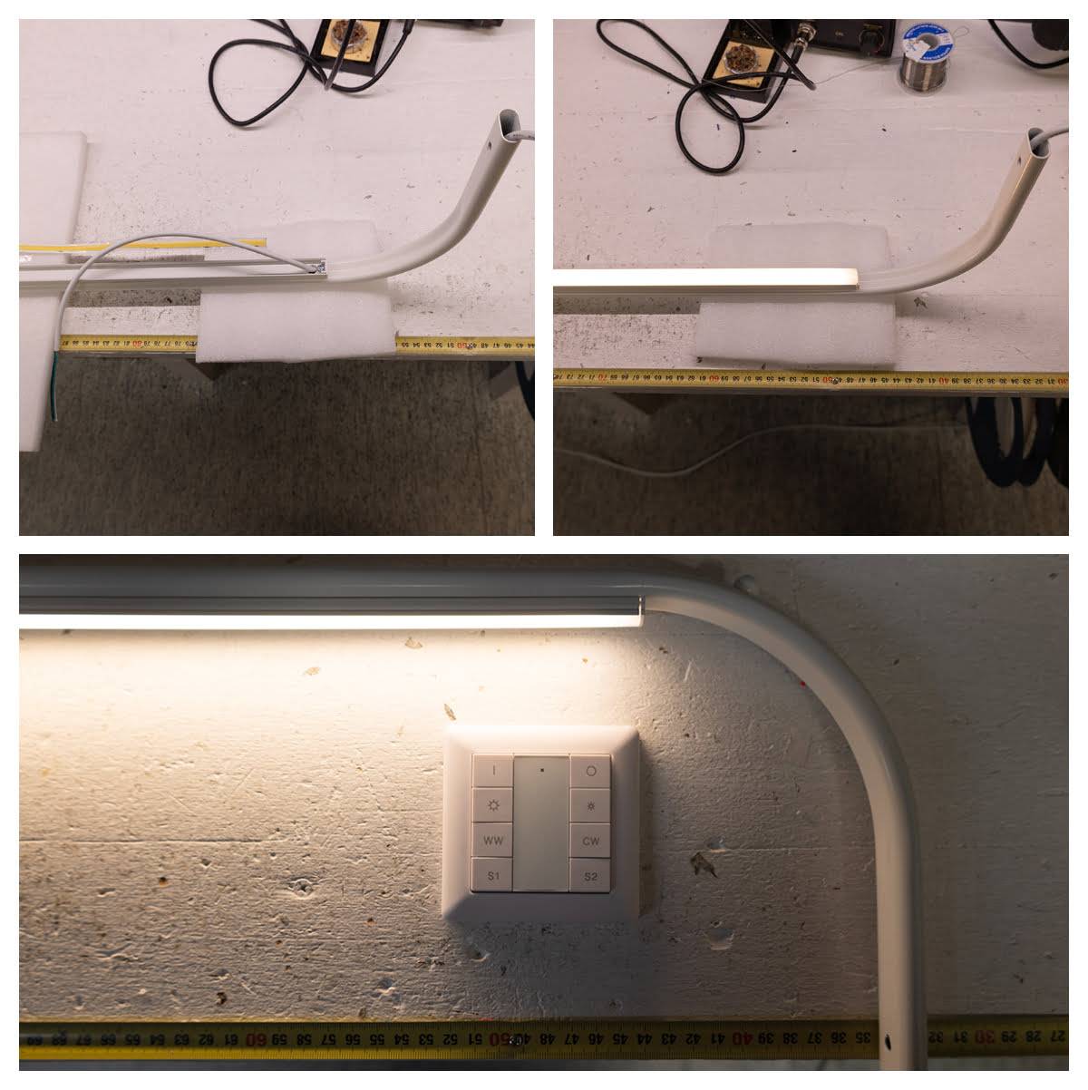 fasi di lavoro dell'illuminazione led-facciale