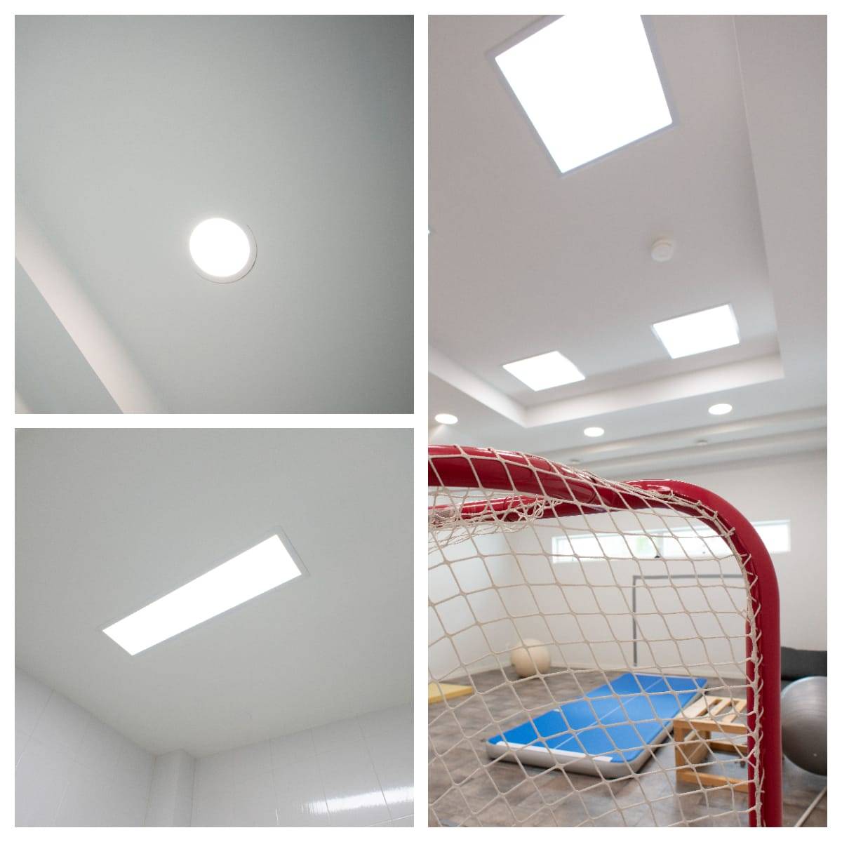 Gli apparecchi a pannello forniscono una buona illuminazione generale in tutto lo spazio. Il progetto illuminotecnico ha fornito la giusta quantità di luce nello spazio.