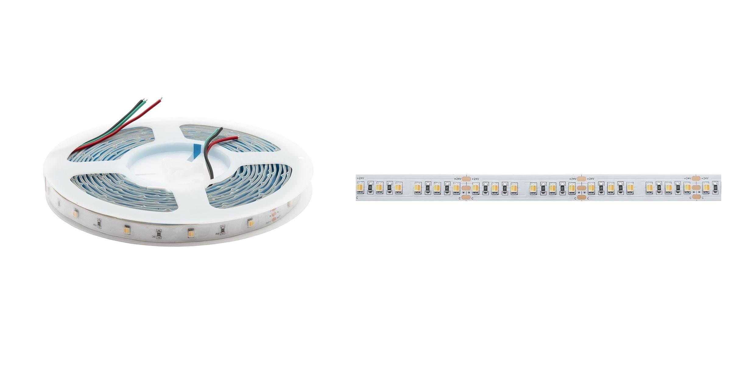 Il tradizionale nastro SMD da vicino, il nastro led senza punti si differenzia in modo decisivo da questo.